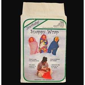Sew Baby Pattern Snappy Wrap Swaddle Unisex Sizes Newborn 6 Months Uncut FF NOS